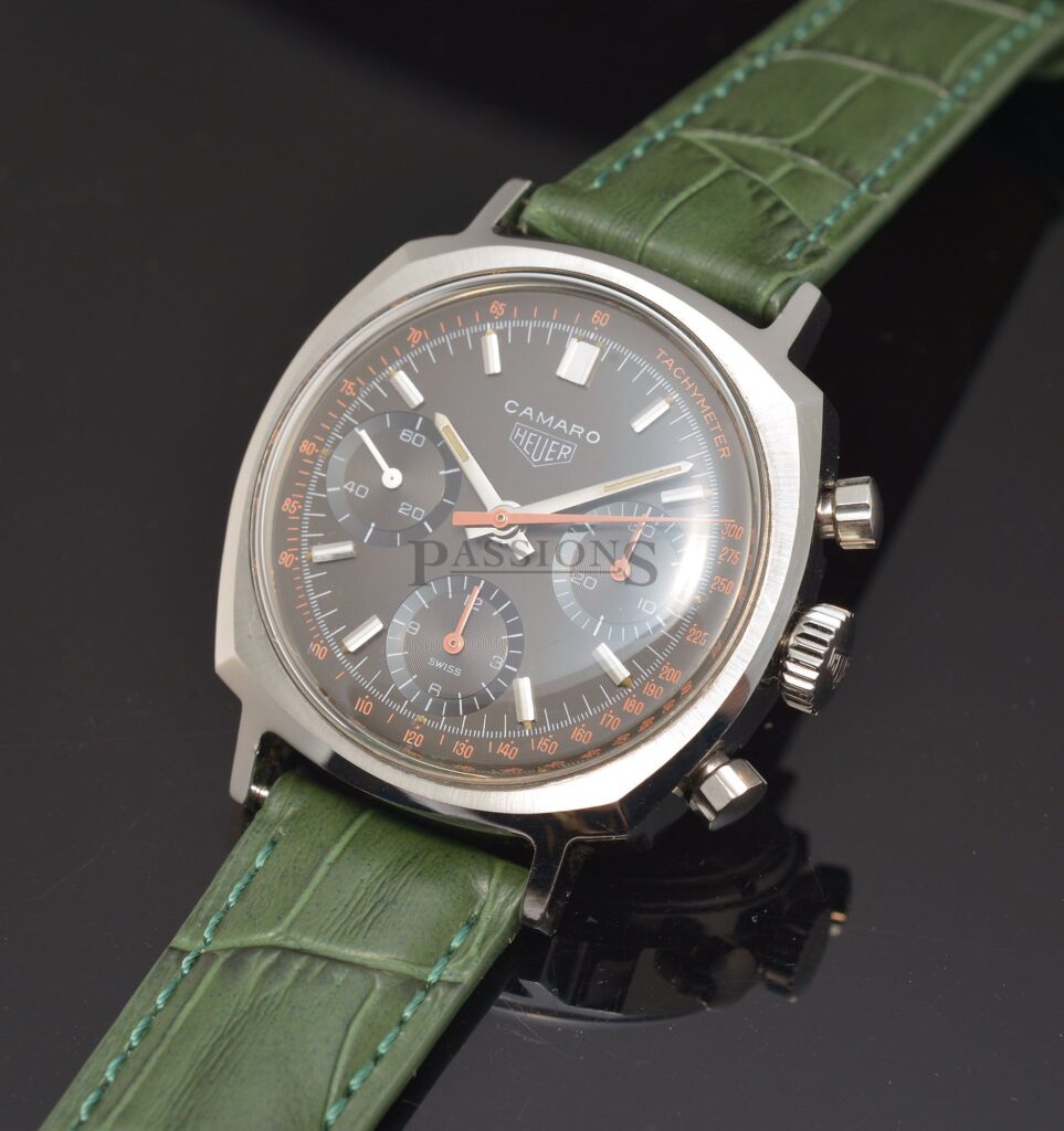 C.1970s Heuer 37mm Camaro 73643 Chronograph Valjoux 7736 manual winding in Steel