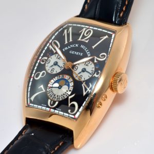 2014 Franck Muller, 39 x 55mm "MasterBanker" 3 time zones Moonphase Ref.8880MB L DT auto/date in 18KPG Svc'd
